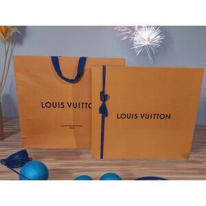 Louis Vuittion Empty Gift Box Magnetic Large 19.25 x 17.5 x 3.5  +Bag +Ribbon